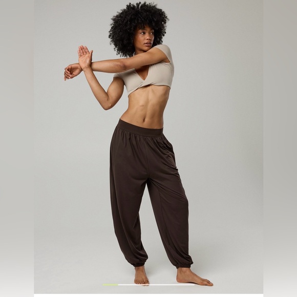 Offline By Aerie The Hugger Go With The Flow Brown Baggy Jogger Pants Size L - Picture 2 of 7